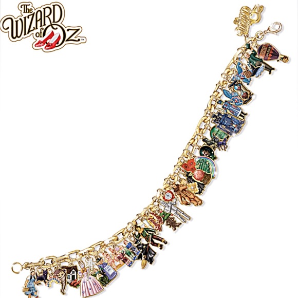 WIZARD OF OZ 34 Character Charm Bracelet by BRADFORD EXCHANGE NIB - Picture 4 of 15